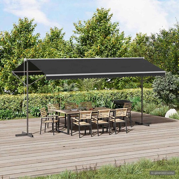 VIDAXL - vidaXL Auvent sur pied 500 x 300 cm Anthracite - large