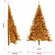 VIDAXL - vidaXL Demi sapin de Noël artificiel avec support doré 240 cm PET - vignette