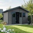 DIRECT-ABRIS - Abri de Jardin Composite ISORA - 12m2 Gris - Cabane Atelier / Abri Velo - vignette