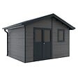DIRECT-ABRIS - Abri de Jardin Composite ISORA - 12m2 Gris - Cabane Atelier / Abri Velo - vignette