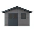 DIRECT-ABRIS - Abri de Jardin Composite ISORA - 12m2 Gris - Cabane Atelier / Abri Velo - vignette