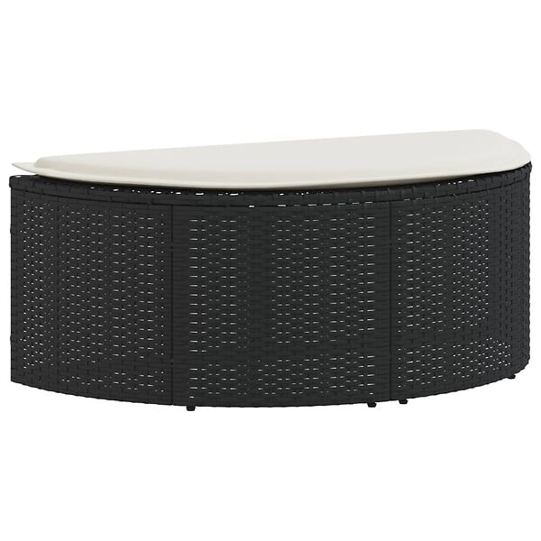 VIDAXL - vidaXL Lit de jardin avec parasol Noir Résine tressée - large