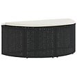 VIDAXL - vidaXL Lit de jardin avec parasol Noir Résine tressée - vignette