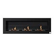 OUTSUNNY - Cheminée bioéthanol murale design Bauhaus - triple brûleur 1 L - pare-feu verre trempé, kit fixation inclus - acier inox. acier dépoli noir - vignette