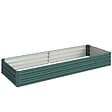 OUTSUNNY - Carré potager de jardin dim. 241L x 90l x 30H cm tôle d'acier ondulée vert foncé - vignette