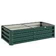 OUTSUNNY - Carré potager de jardin dim. 120L x 60l x 30H cm tôle d'acier ondulée vert - vignette