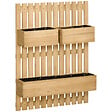OUTSUNNY - Jardinière murale avec treillis - lot de 3 jardinières murales - dim. 60L x 16l x 80H cm - bois sapin pré-huilé - vignette