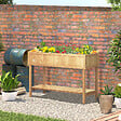 OUTSUNNY - Jardinière sur pieds carré potager avec étagère dim. 110L x 46l x 76H cm 8 compartiments & inserts d'irrigation bois de sapin beige - vignette