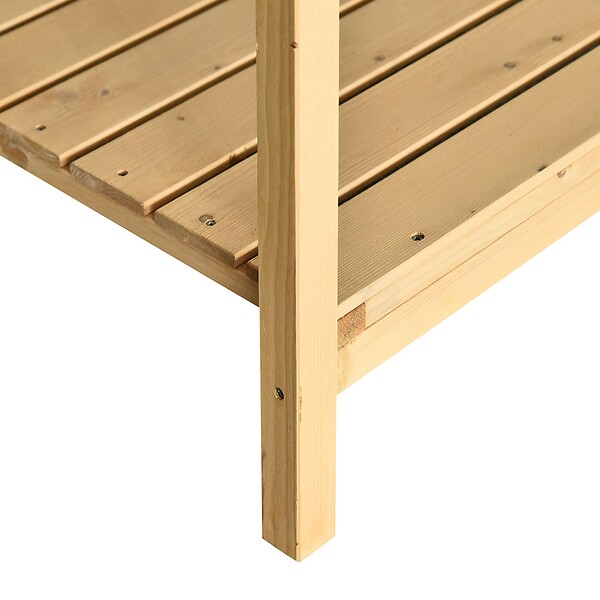 OUTSUNNY - Jardinière sur pieds carré potager avec étagère dim. 110L x 46l x 76H cm 8 compartiments & inserts d'irrigation bois de sapin beige - large