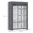 HOMCOM - Armoire penderie multi-rangement - 6 étagères, 1 barre - dim. 103L x 43l x 162,5H cm - acier noir non tissé gris - vignette