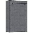 HOMCOM - Armoire penderie multi-rangement - 6 étagères, 1 barre - dim. 103L x 43l x 162,5H cm - acier noir non tissé gris - vignette