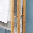 HOMCOM - Porte-serviette autoportant 3 barres - dim. 48L x 25l x 94H cm - bois bambou acier blanc - vignette