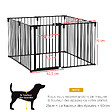 PAWHUT - Barrière de sécurité - parc enclos chien modulable pliable - porte verrouillable - 8 panneaux acier et PP - dim. 482,5L max. x 76H cm noir - vignette