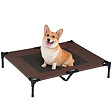 PAWHUT - Lit sur pieds pour chien chat lit de camp animal lit surélevé Oxford textilène micro-perforé dim. 92L x 76l x 18H cm marron - vignette