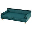 PAWHUT - Canapé chien lit pour chien design scandinave coussin moelleux piètement bois dim. 100L x 62l x 32H cm polyester bleu canard - vignette