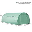 OUTSUNNY - Bâche de rechange serre tunnel 18 m², bâche dim. 6L x 3l x 2H m PE anti-UV imperméable 12 fenêtres + porte enroulable zippée vert - vignette
