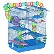 PAWHUT - Cage pour hamster souris petits animaux rongeur avec tunnel mangeoire roue jouet 47 x 30 x 59 cm cm bleu - vignette