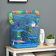 PAWHUT - Cage pour hamster souris petits animaux rongeur avec tunnel mangeoire roue jouet 47 x 30 x 59 cm cm bleu - vignette