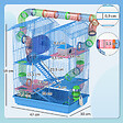 PAWHUT - Cage pour hamster souris petits animaux rongeur avec tunnel mangeoire roue jouet 47 x 30 x 59 cm cm bleu - vignette