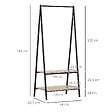 OUTSUNNY - Portant à vêtements penderie style contemporain triangulaire dim. 64L x 43l x 149H cm 2 étagères MDF bois clair acier noir - vignette
