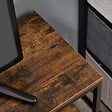 HOMCOM - Meuble TV bas sur pieds style industriel 2 tiroirs tissu gris acier MDF noir bois vieilli - vignette