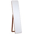 HOMCOM - Miroir sur pied et mural rectangulaire dim. 37L x 43l x 156H cm verre MDF aspect noyer clair - vignette
