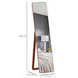 HOMCOM - Miroir sur pied et mural rectangulaire dim. 37L x 43l x 156H cm verre MDF aspect noyer clair - vignette