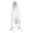 HOMCOM - Miroir à pied ovale style shabby chic inclinaison réglable dim. 47L x 45l x 154H cm MDF blanc - vignette