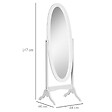 HOMCOM - Miroir à pied ovale style shabby chic inclinaison réglable dim. 47L x 45l x 154H cm MDF blanc - vignette