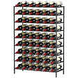 HOMCOM - Étagère à vin rack pour bouteilles range-bouteilles capacité 54 bouteilles dim. 63L x 25l x 91H cm métal noir - vignette