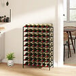 HOMCOM - Étagère à vin rack pour bouteilles range-bouteilles capacité 54 bouteilles dim. 63L x 25l x 91H cm métal noir - vignette