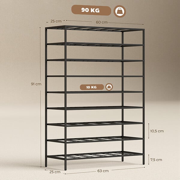 HOMCOM - Étagère à vin rack pour bouteilles range-bouteilles capacité 54 bouteilles dim. 63L x 25l x 91H cm métal noir - large