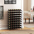 HOMCOM - Étagère à vin rack pour bouteilles range-bouteilles capacité 54 bouteilles dim. 63L x 25l x 91H cm métal noir - vignette