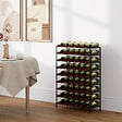 HOMCOM - Étagère à vin rack pour bouteilles range-bouteilles capacité 54 bouteilles dim. 63L x 25l x 91H cm métal noir - vignette
