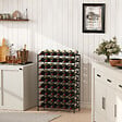 HOMCOM - Étagère à vin rack pour bouteilles range-bouteilles capacité 54 bouteilles dim. 63L x 25l x 91H cm métal noir - vignette