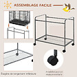 PAWHUT - Cage à oiseaux portable avec 4 mangeoires et 4 perchoirs pratique 81 x 48 x 162 cm noir et gris - vignette