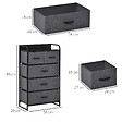 HOMCOM - Commode rangement 5 tiroirs pliables en tissu 58 x 29 x 99 cm gris - vignette