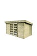 SOLID - Abri de jardin bois Malmö - Vert - L.392xH.218.5xP.304cm - vignette