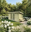 SOLID - Abri de jardin bois Malmö - Vert - L.392xH.218.5xP.304cm - vignette