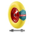VOUNOT - Roue increvable 4.80/4.00-8 en PU pour brouette diable alesage 20mm 392x92 mm Jaune - vignette