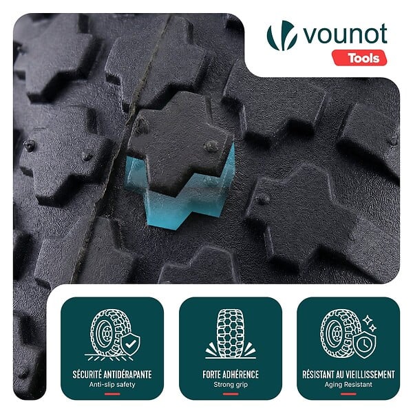 VOUNOT - Lot de 4 Roue gonflable robuste 4.80/4.00-8 pour chariot brouette alesage 20mm 400x85mm Rouge - large