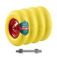 VOUNOT - Lot de 4 Roue increvable 4.80/4.00-8 en PU pour brouette diable alesage 20mm 392x92 mm Jaune - vignette