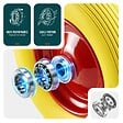VOUNOT - Lot de 2 Roue increvable 4.80/4.00-8 en PU pour brouette diable alesage 20mm 392x92 mm Jaune - vignette