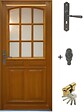 GD MENUISERIES - Porte d'entrée Bois Vitrée Marine, H215 x L100 cm Côte Tableau, p.Droit (Poignée, Barillet ref 010403RFP) - vignette
