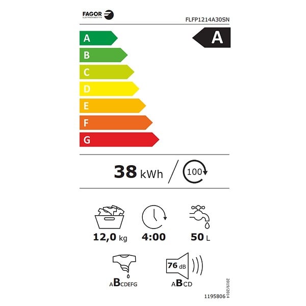 FAGOR - Lave-linge Frontal 12kg 1400 Tours/min - FLFP1214A30SN - large