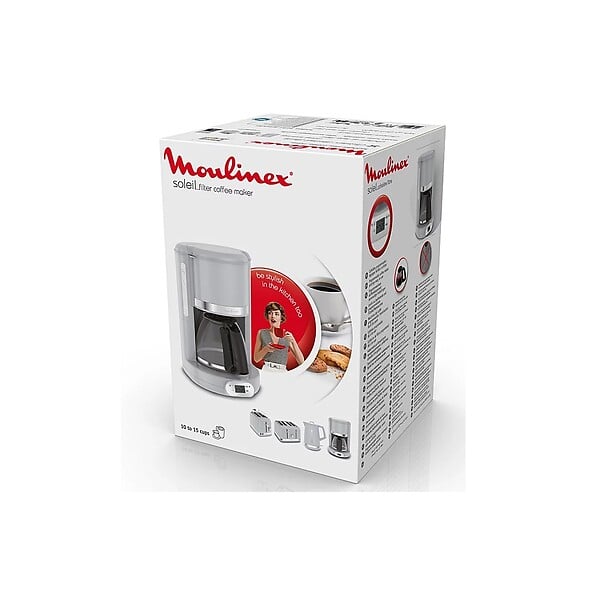 MOULINEX - Cafetière Filtre Programmable 15 Tasses 1000w Gris - FG380E10 - large