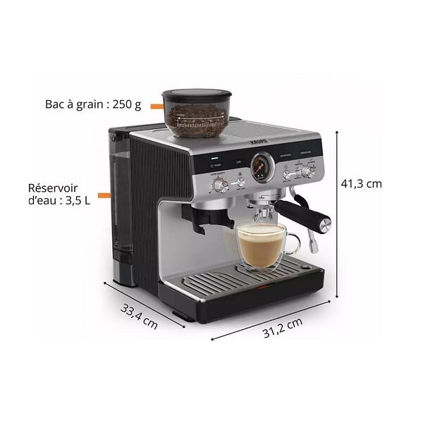 KRUPS - Machine à Expresso 15bars Noir/gris - XP801T10 - large