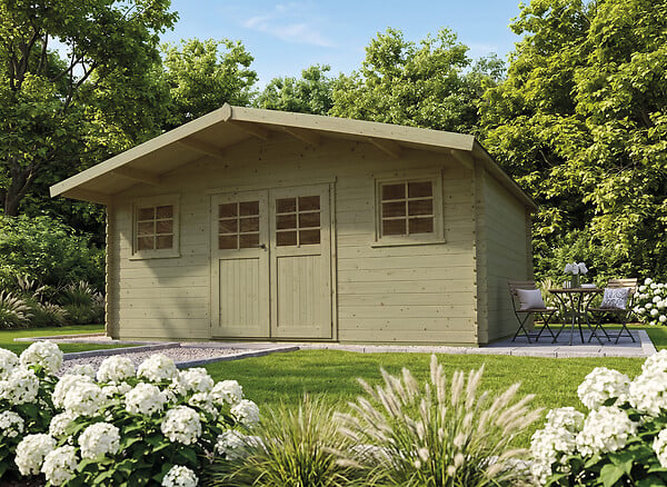 SOLID - Abri de jardin Montreux en bois autoclave - Intérieur : 23,46 m² - L.524xH.253,3xP.575cm - large