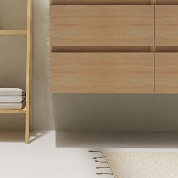 PLANETE BAIN - Meuble salle de bain 120 cm pour vasque à poser - Effet chêne sonoma - A suspendre - Karaib 2 - large