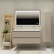PLANETE BAIN - Meuble salle de bain 120 cm - Double vasque céramique - Beige cachemire mat - A suspendre - Karaib 2 - vignette